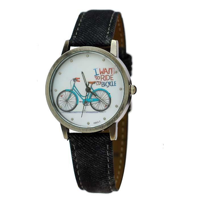 Cycolinks Vintage Denim Quartz Watch - I Want To Ride My Bicycle - Cycolinks