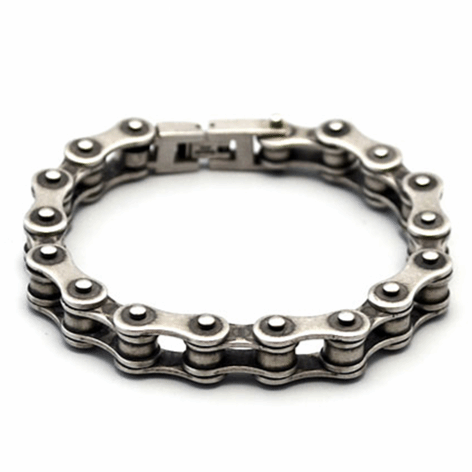 Cycolinks 10mm Retro Rustic Silver Bike Chain Bracelet - Cycolinks
