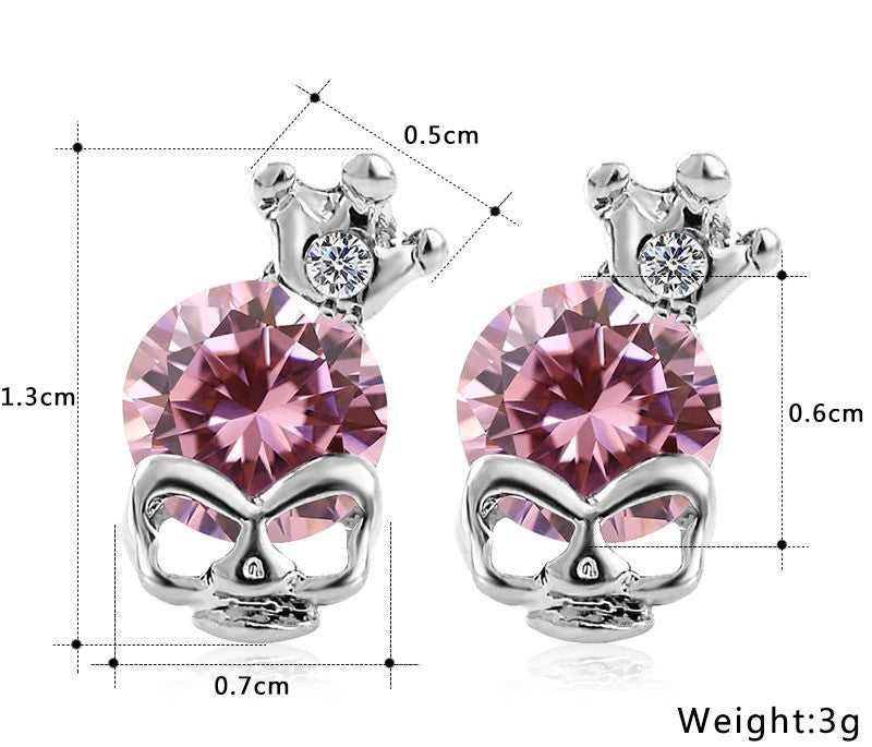 Cycolinks Skull Crown Zirconia Earrings - Cycolinks