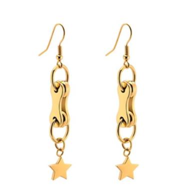 Cycolinks Bicycle Chain Link Star Earrings - Cycolinks
