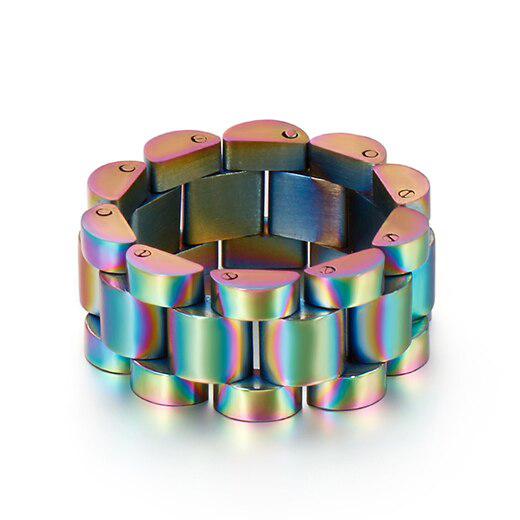 10mm Watchband Ring in Rainbow colour