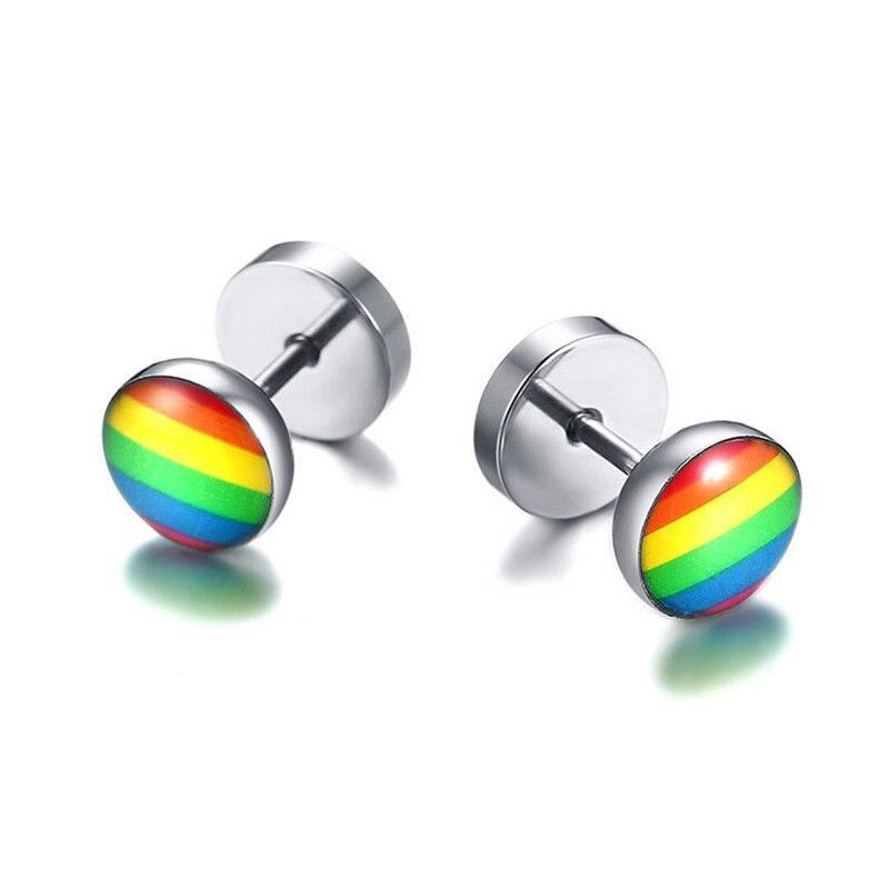 Cycolinks Pride Rainbow Stud Silver Earrings - Cycolinks