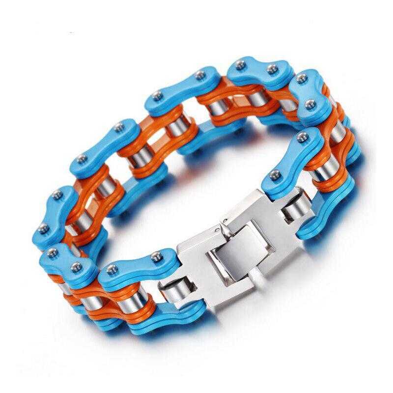 Cycolinks Blue Orange Bike Chain Bracelet - Cycolinks