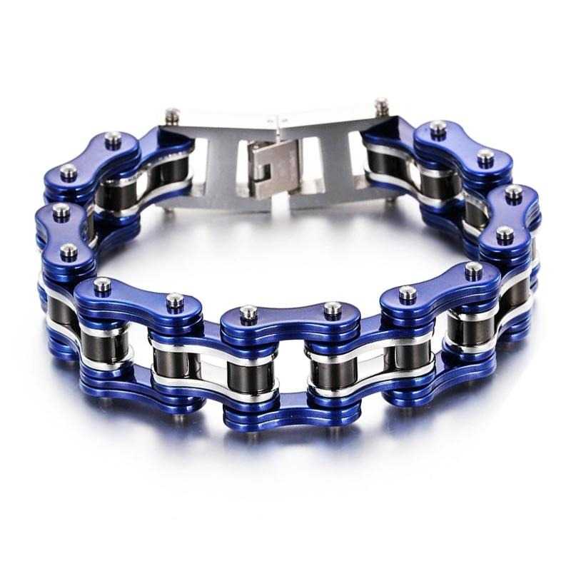 Cycolinks Blue, Silver & Black Bike Chain Bracelet - Cycolinks