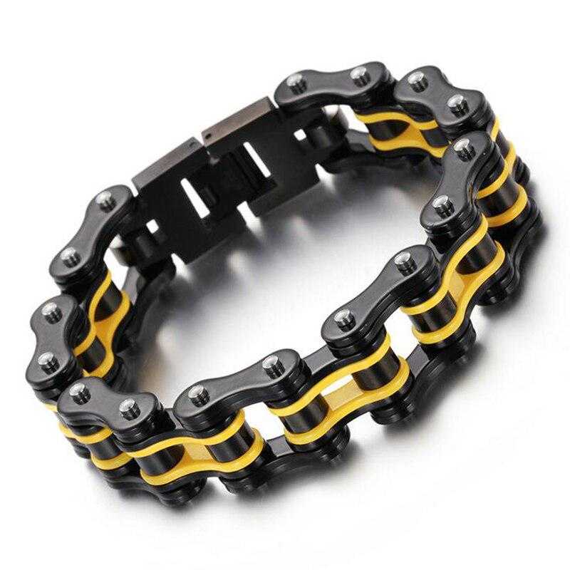Cycolinks Black Yellow Bike Chain Bracelet - Cycolinks