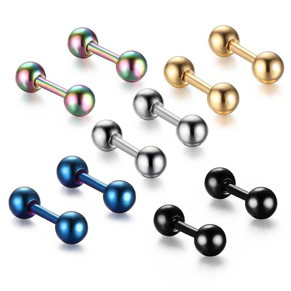 Pentagram Stud Earrings, Star Stud Dumbbell Earrings, 8mm, 3 Colors Men -  Etsy Canada | Stud earrings, Star studs, Earrings