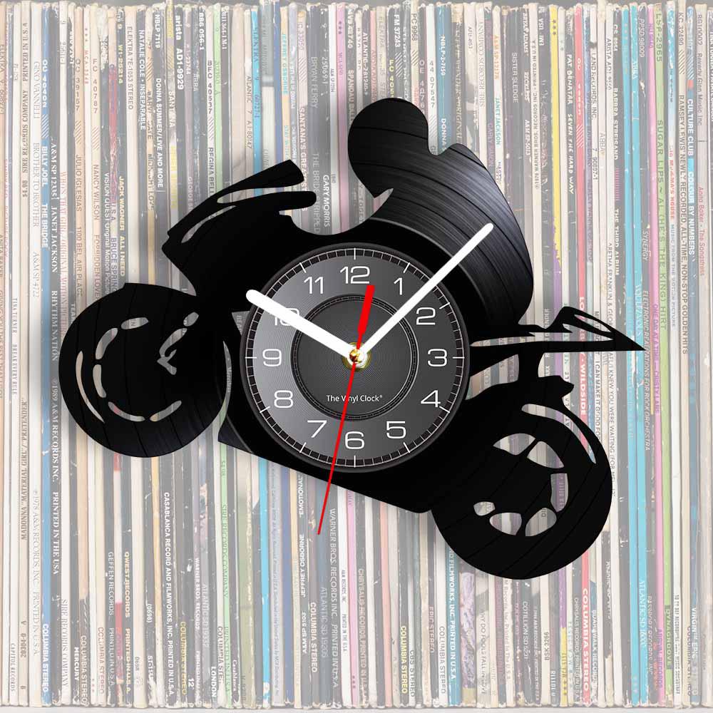 Cycolinks Motorbike Wheelie Vinyl Clock - Cycolinks