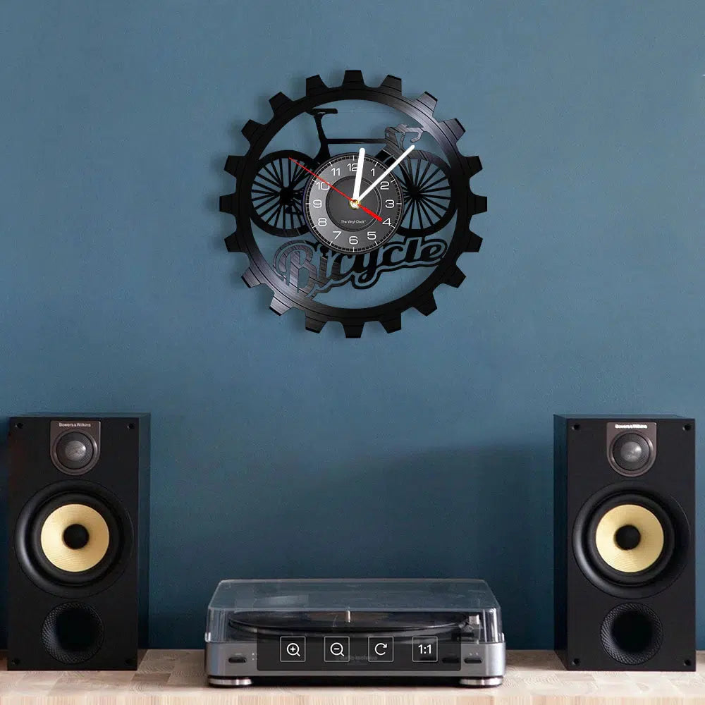 Cycolinks Bicycle Sprocket Vinyl Clock - Cycolinks