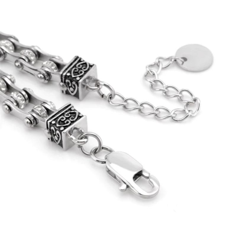 Cycolinks Womens Charm Silver Crystal Bracelet - Cycolinks