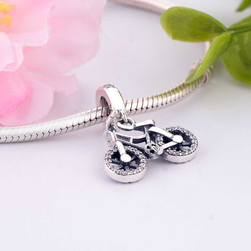 Cycolinks 925 Sterling Silver Bicycle Pendant Charm - Cycolinks
