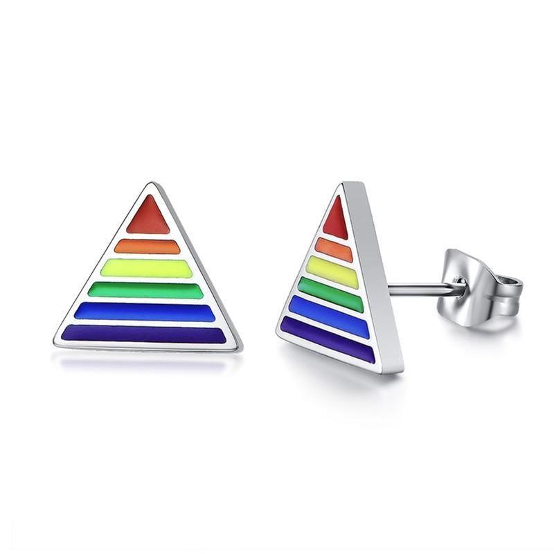 Cycolinks Pride Rainbow Triangle Earrings - Cycolinks