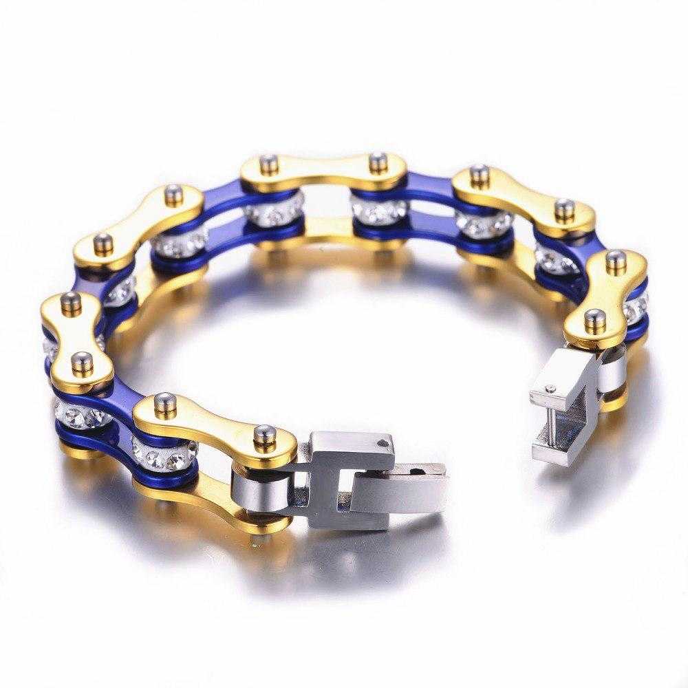 Cycolinks Gold/Candy Blue Crystal Bracelet - Cycolinks