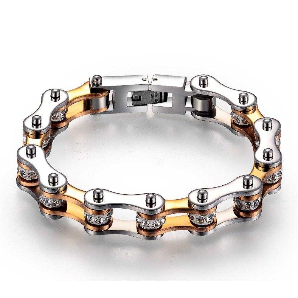 Cycolinks Titanium Gold Crystal Bracelet - Cycolinks