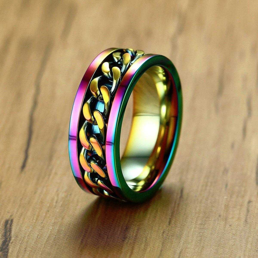 Cycolinks Rainbow Chain Spinner Ring - Cycolinks