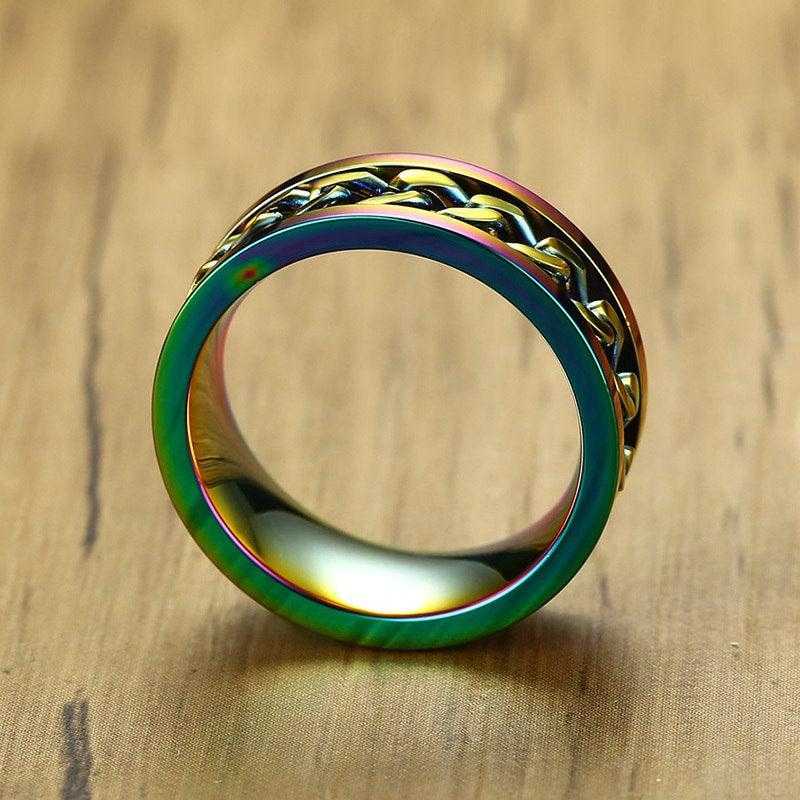 Cycolinks Rainbow Chain Spinner Ring - Cycolinks