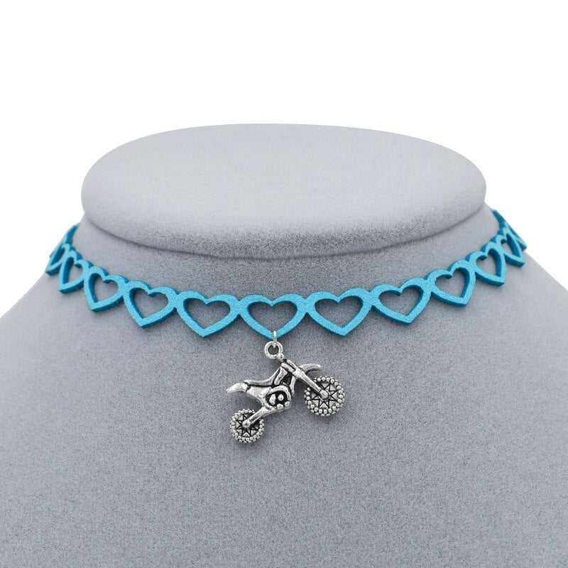 Cycolinks Heart Choker Motorbike Necklace - Cycolinks