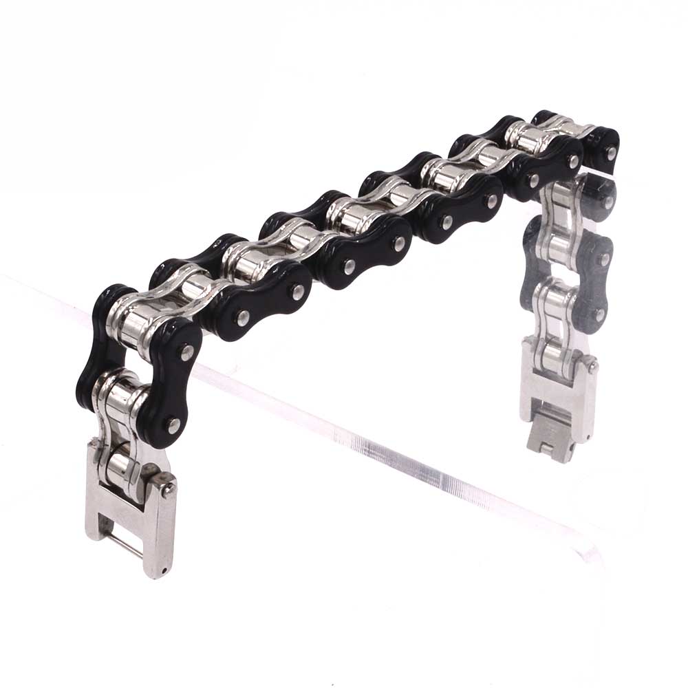 Cycolinks Silver/Black Mens Bike Bracelet - Cycolinks