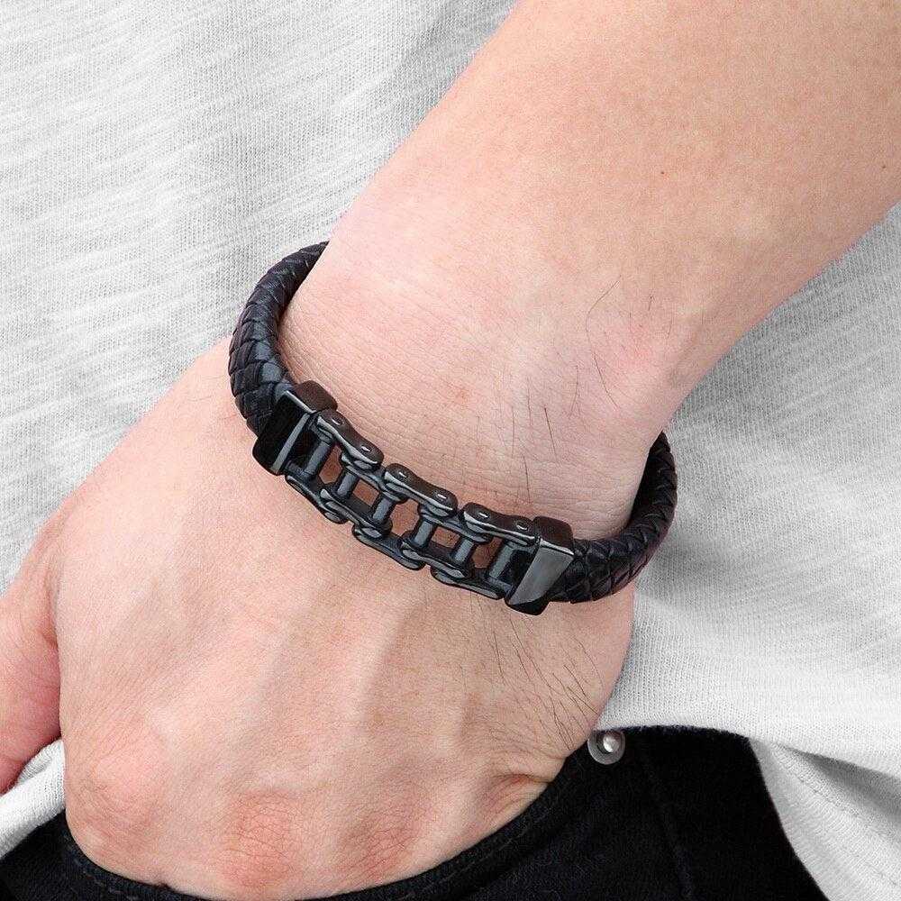 Cycolinks Leather Mini Chain Bracelet - Cycolinks