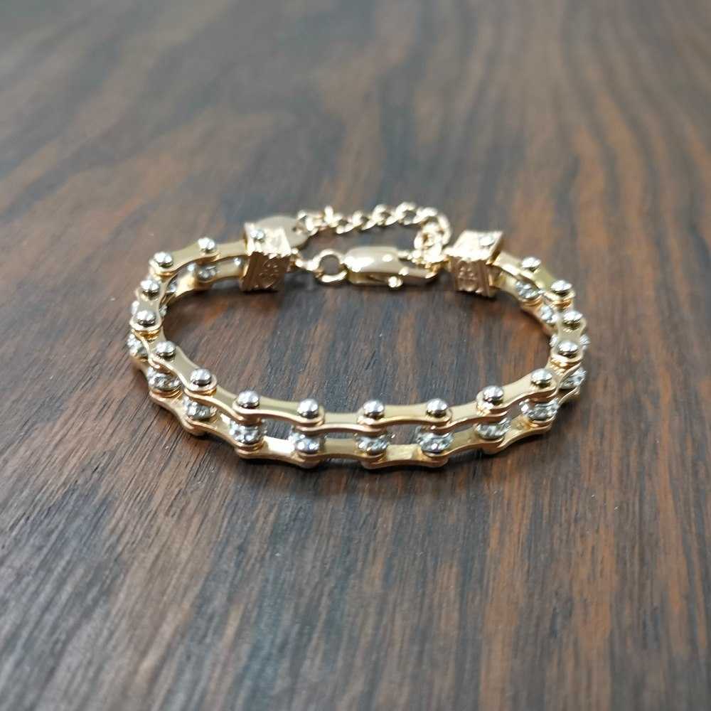 Cycolinks Womens Charm Gold Crystal Bracelet - Cycolinks