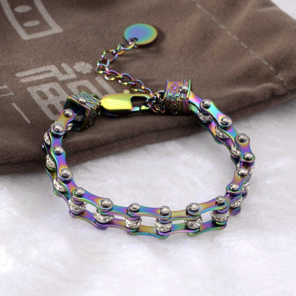 Cycolinks Womens Charm Rainbow Crystal Bracelet - Cycolinks