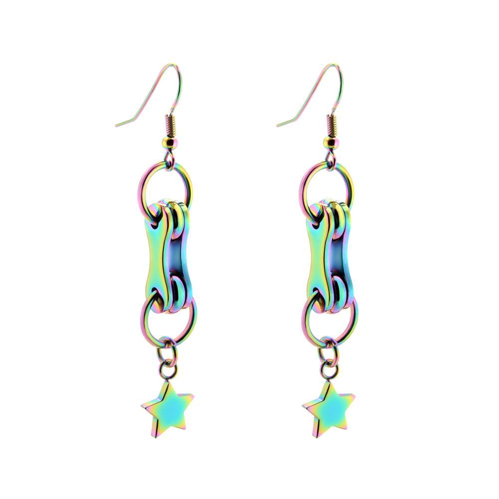Cycolinks Bicycle Chain Link Star Earrings - Cycolinks