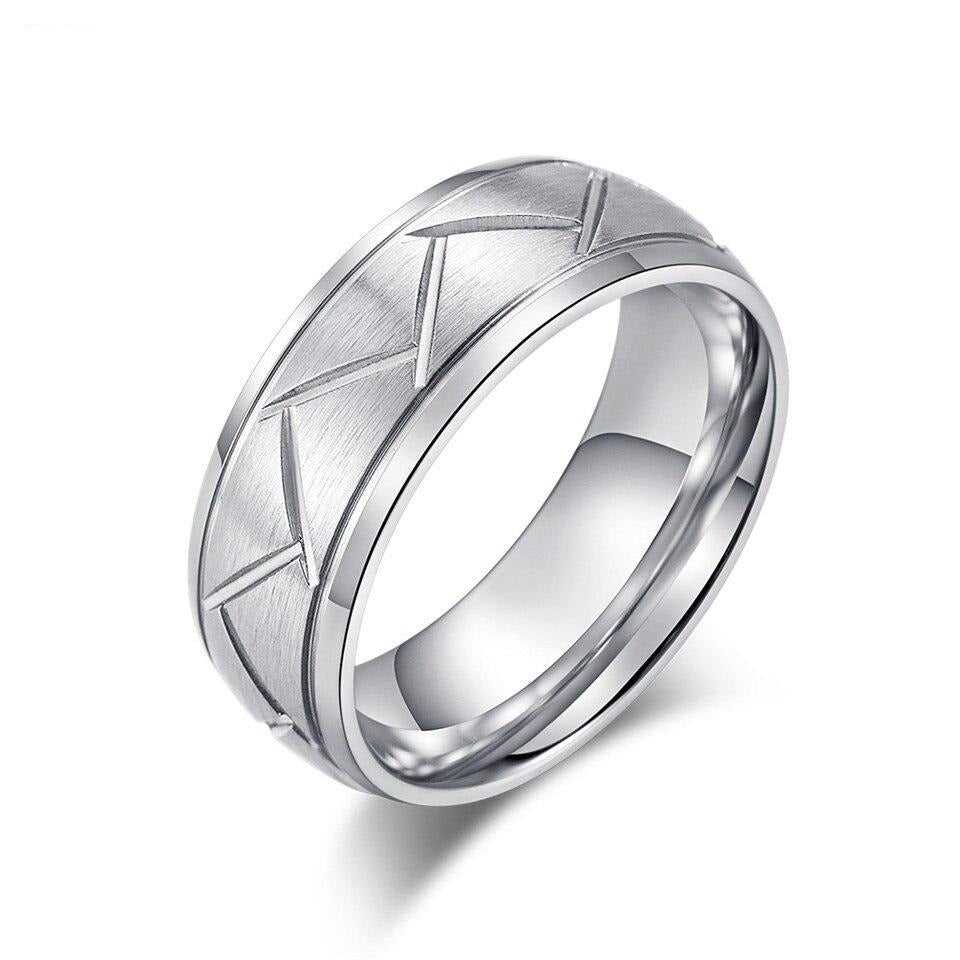 8mm Steel Tyre Ring in Silver colour