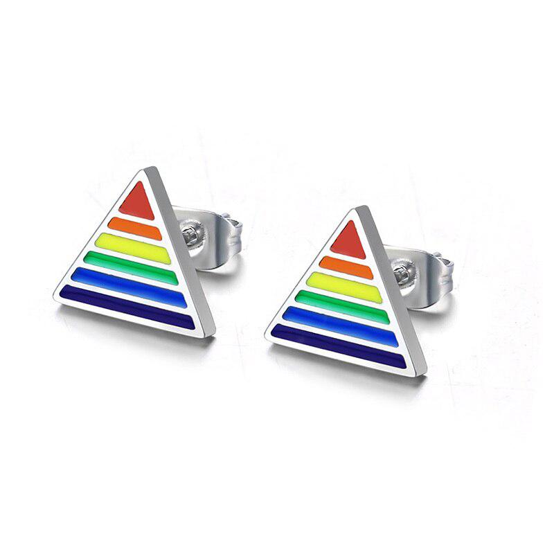 Cycolinks Pride Rainbow Triangle Earrings - Cycolinks