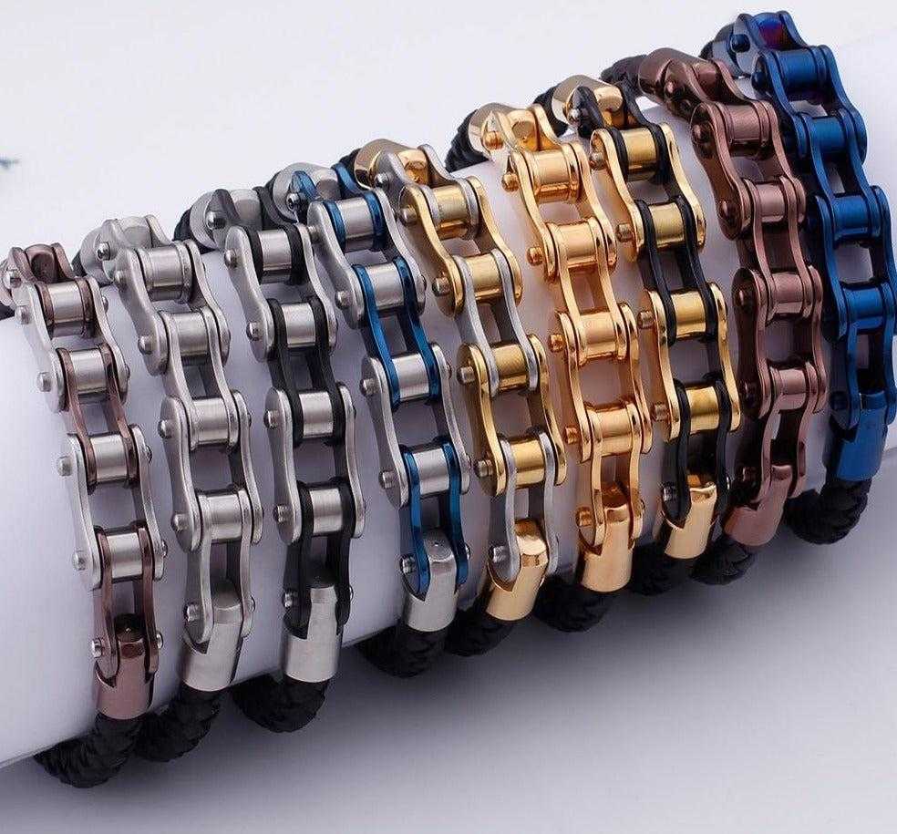 Cycolinks Leather Bike Chain Bracelet - Cycolinks