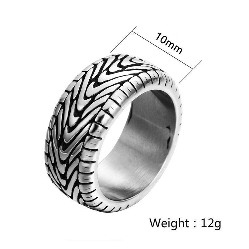 Cycolinks Vintage Punk Motorcycle Tire Ring - Cycolinks