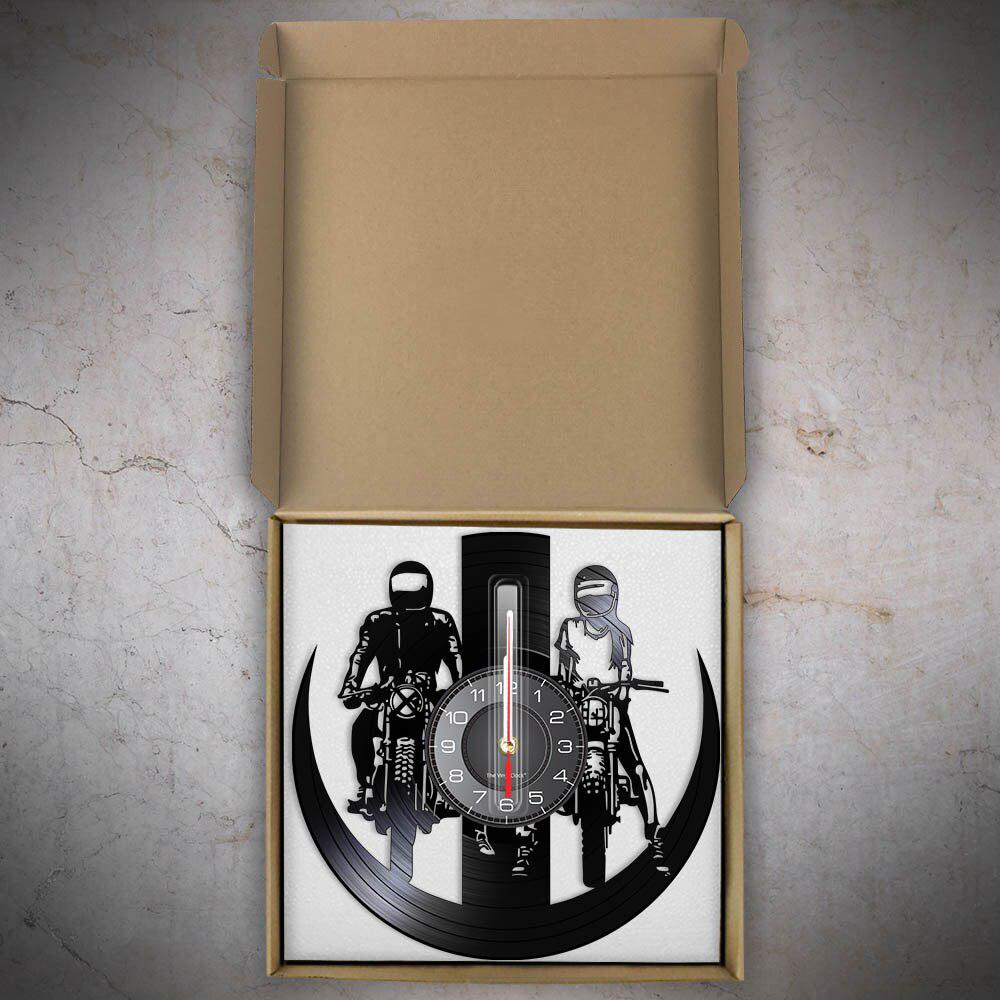 Cycolinks Motorbike Couple Vinyl Clock - Cycolinks