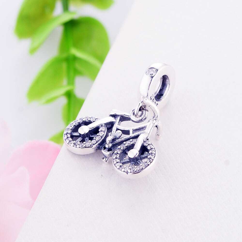 Cycolinks 925 Sterling Silver Bicycle Pendant Charm - Cycolinks