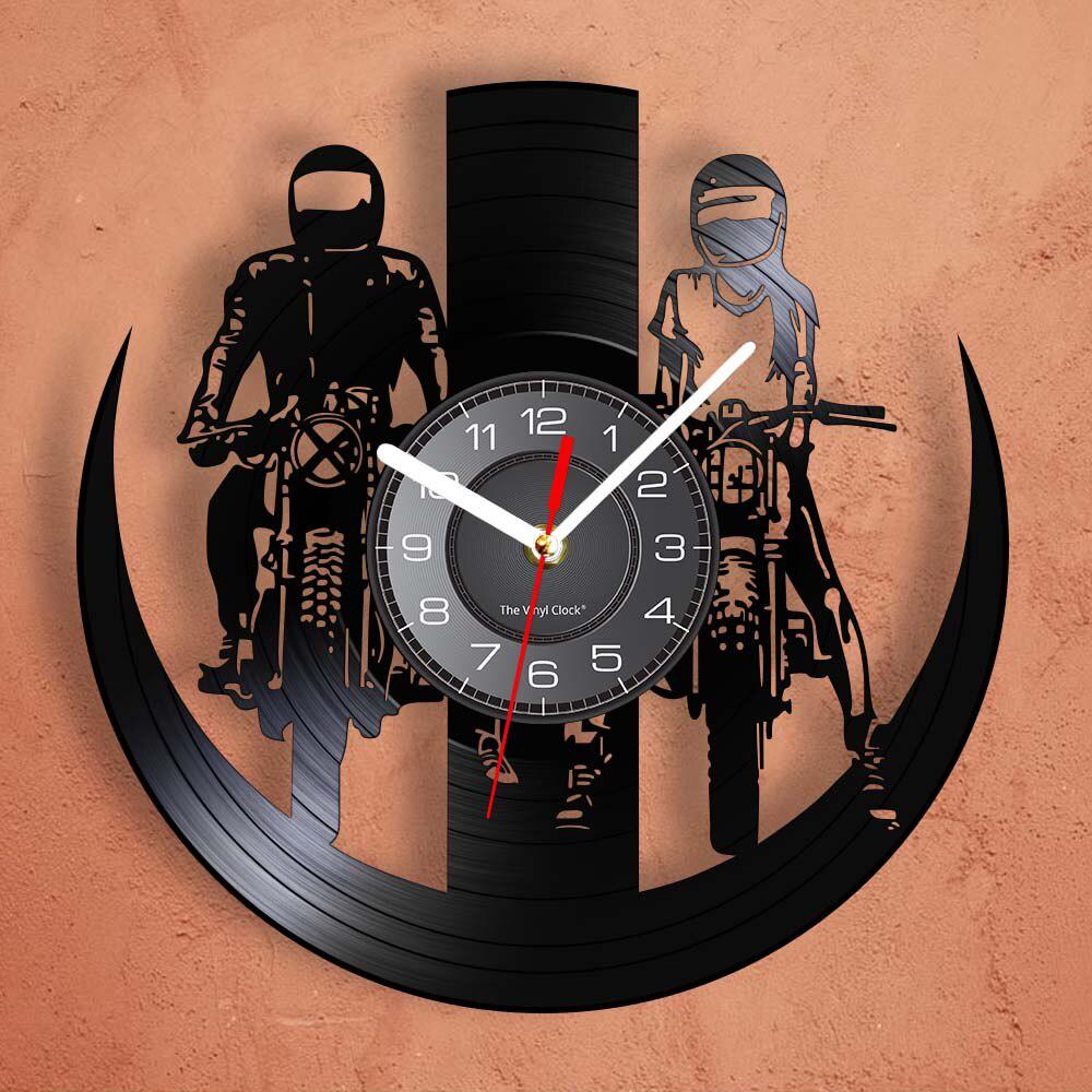 Cycolinks Motorbike Couple Vinyl Clock - Cycolinks