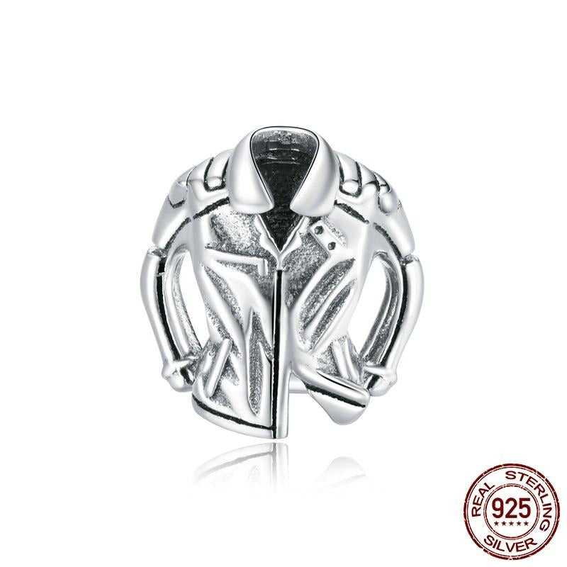 925 Sterling Silver Biker Jacket Charm