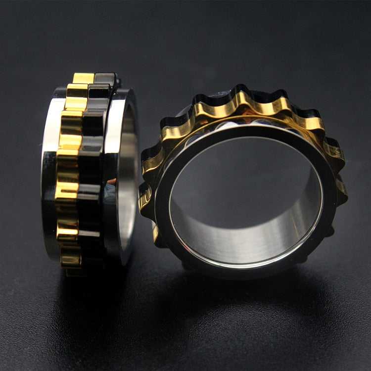 Cycolinks Titanium Steel Rotating Gear Ring Biker Gifts for Him