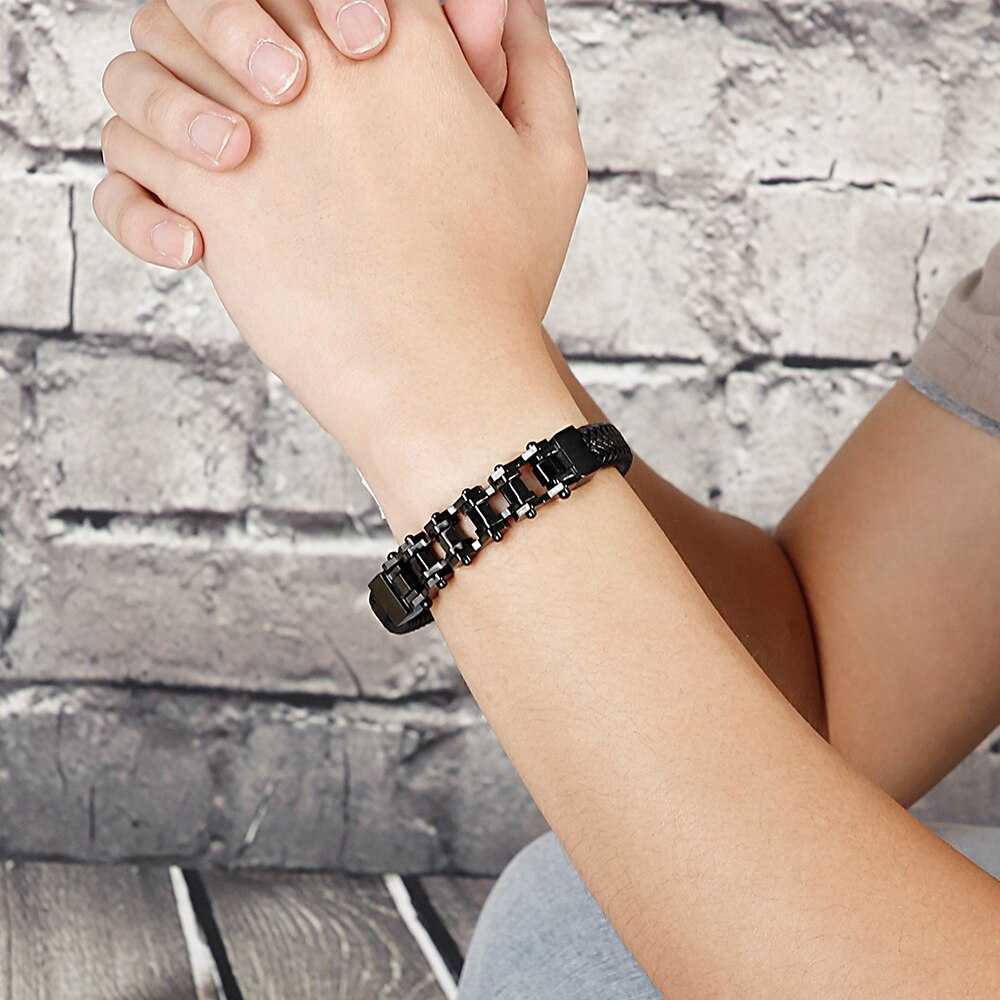 Cycolinks Braided Leather Bike Chain Bracelet - Cycolinks