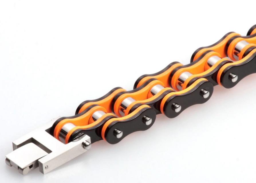 Cycolinks Punk Orange Mens Biker Chain Bracelet Jewelry Cyclist Gift