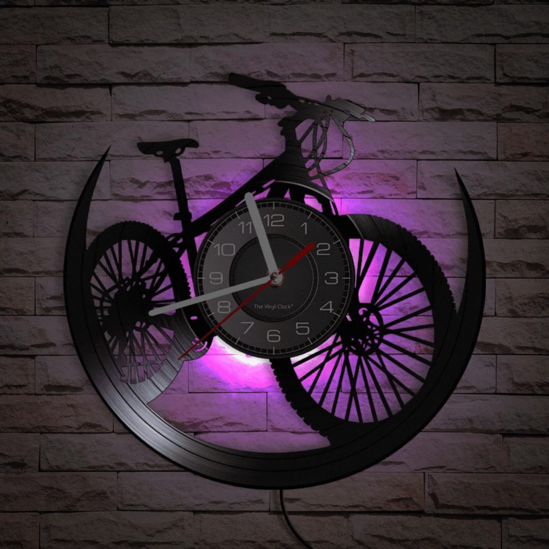 3D Mountain Bike Vinyl Clock