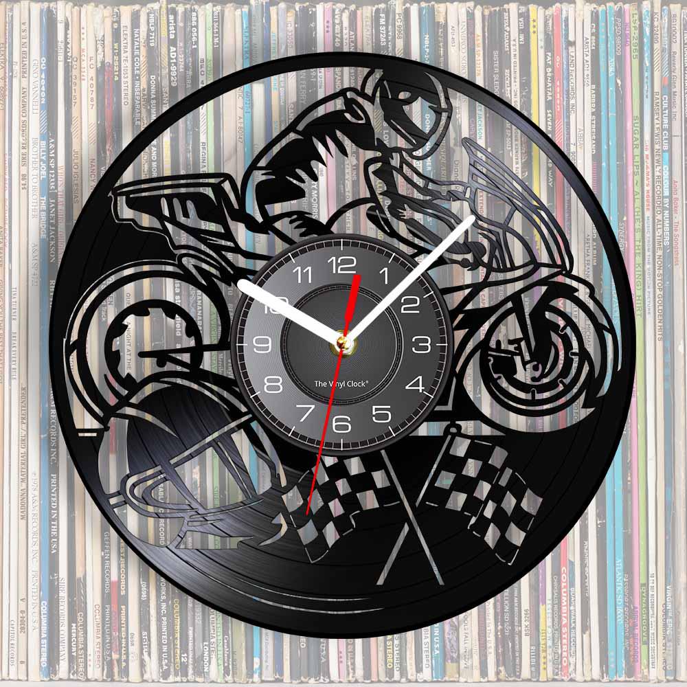 Cycolinks Motorbike Flag Vinyl Clock - Cycolinks