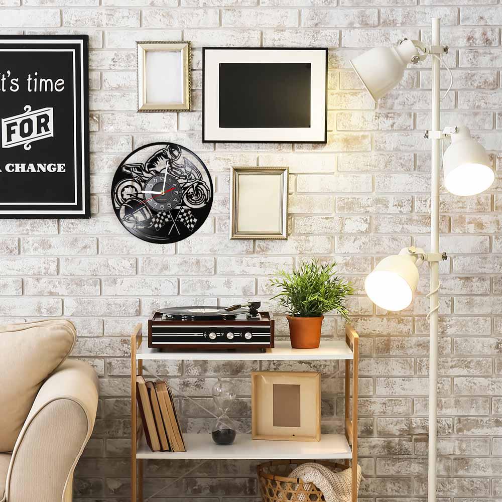 Cycolinks Motorbike Flag Vinyl Clock - Cycolinks