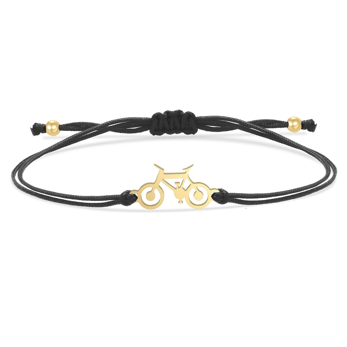 Adjustable Bicycle Rope Bracelet in Black Gold colour