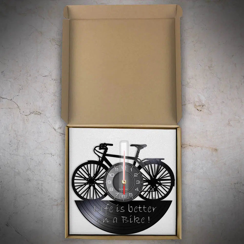 Cycolinks Life is Better on a Bike Vinyl Clock Cyclist Gift - Cycolinks