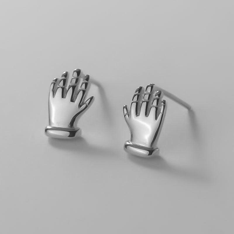 Cycolinks 925 Sterling Silver Biker Glove Earrings - Cycolinks