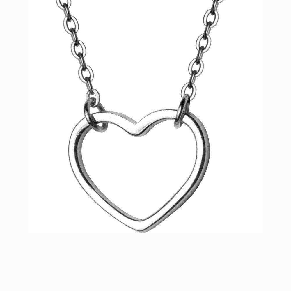 Cycolinks 925 Sterling Silver Hollow Heart Necklace - Cycolinks