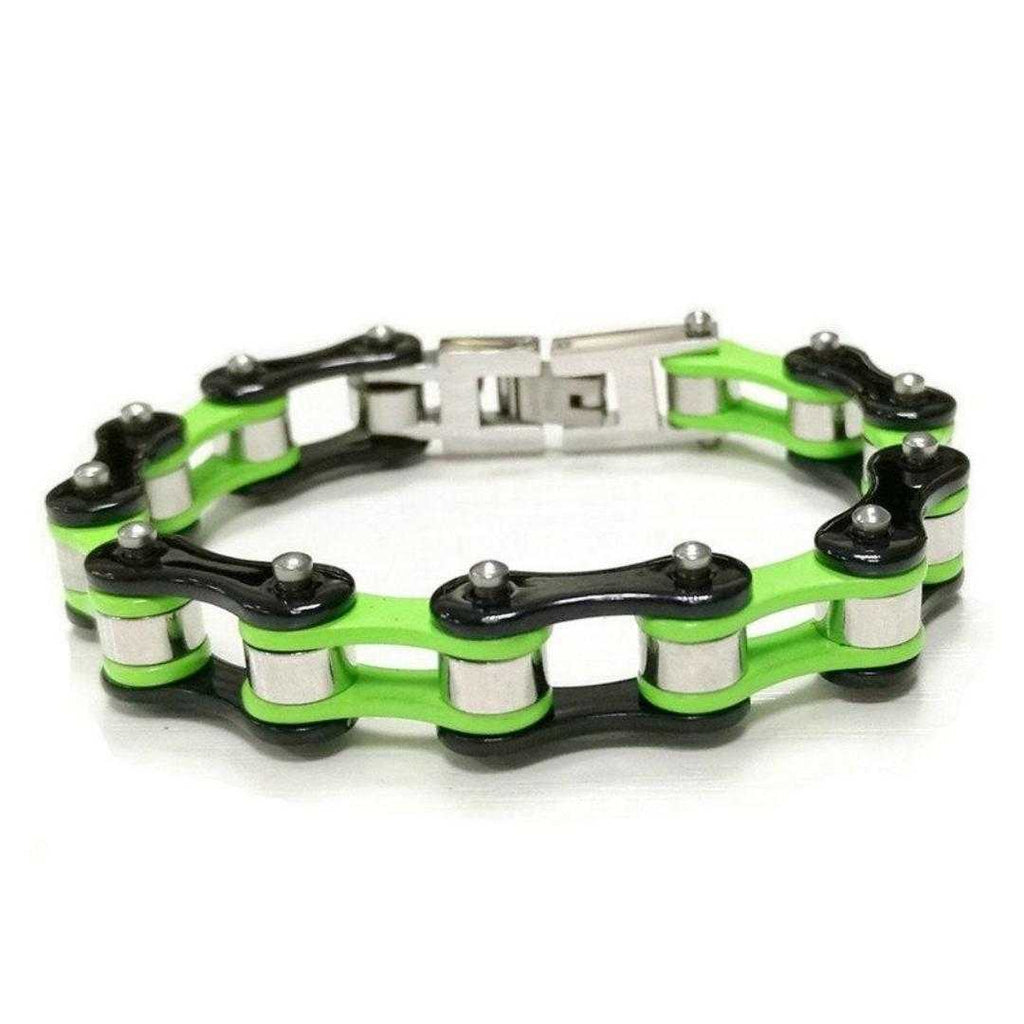 Cycolinks Green/Black Silver Ball Bracelet BOGOF - Cycolinks