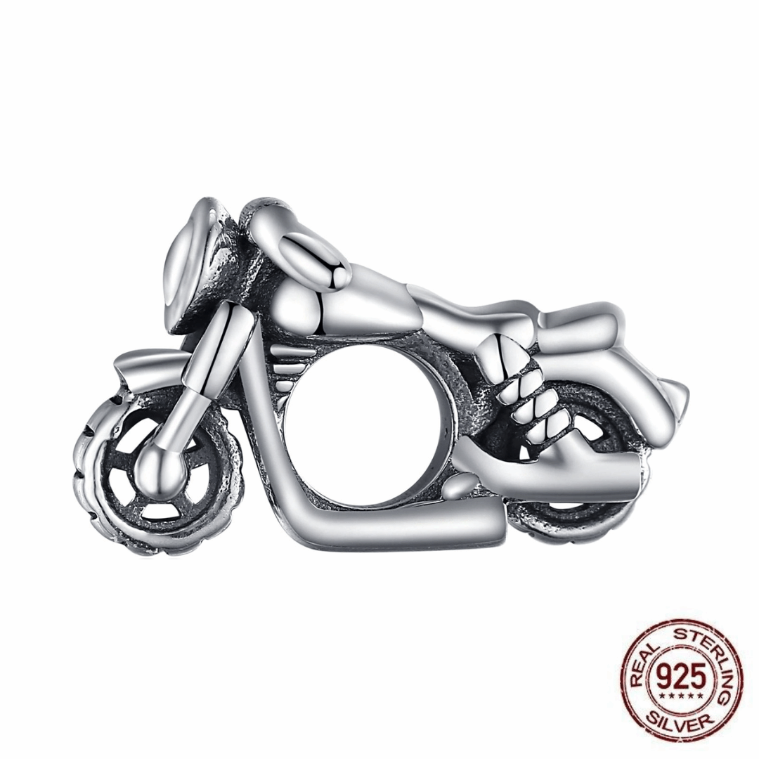 925 Sterling Silver Punk Motorcycle Charm