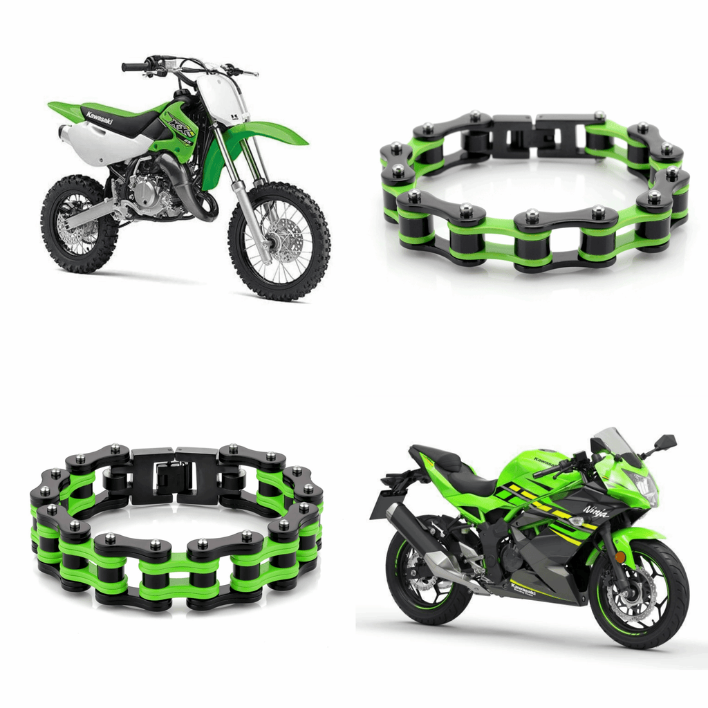 Cycolinks Kawasaki Green Bike Chain Bracelet - Cycolinks