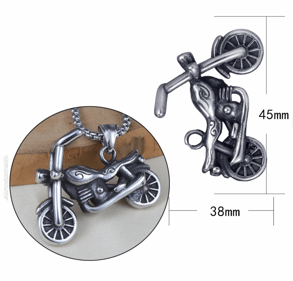 Cycolinks Retro Stainless Steel Motorcycle Necklace - Cycolinks