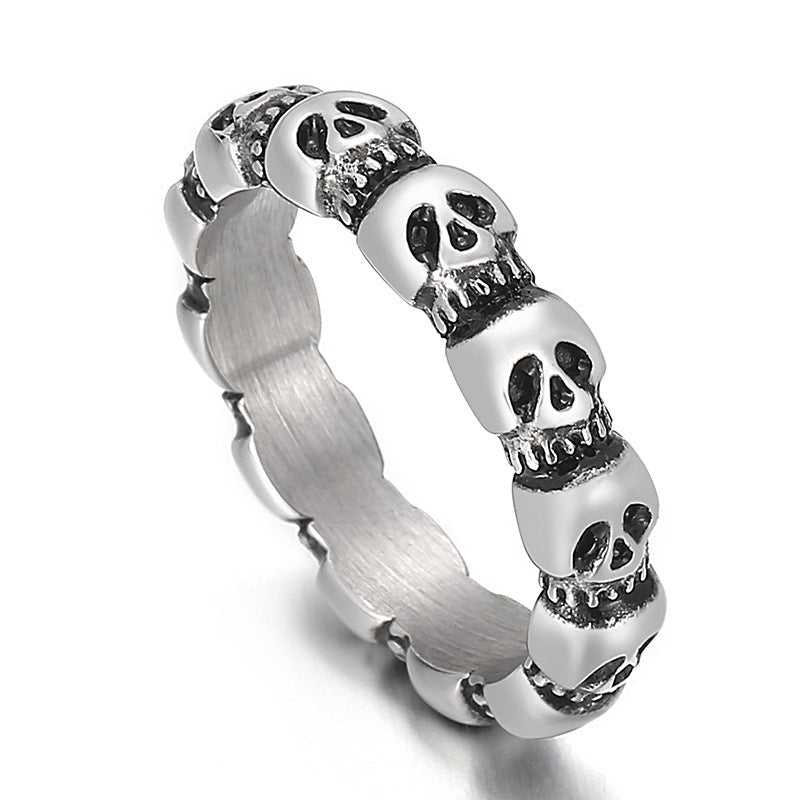 Skull Ring Cycolinks Titanium Steel Skull Ring Gift for a Biker - Cycolinks