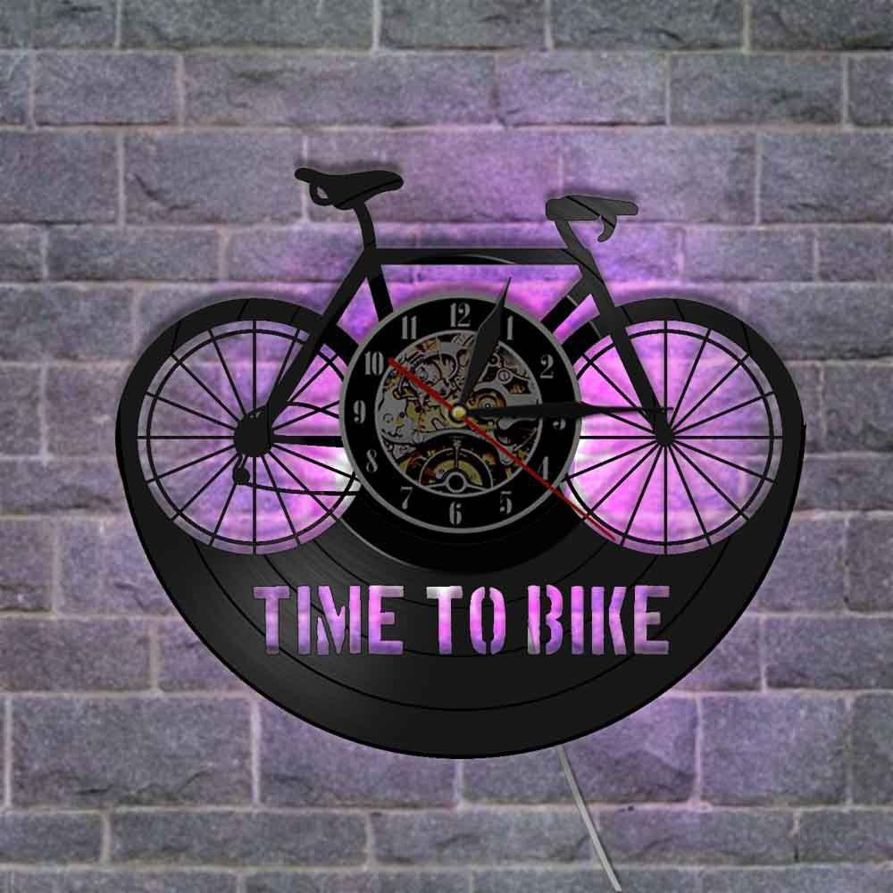 Bicycle Time To Bike Vinyl Clock
