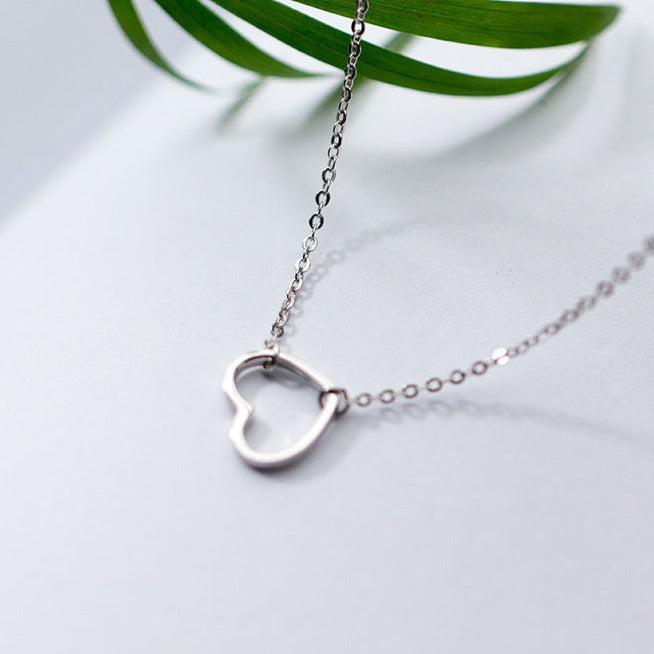 Cycolinks 925 Sterling Silver Hollow Heart Necklace - Cycolinks